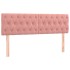 Cama box spring colchón y LED terciopelo rosa 140x200
