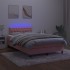 Cama box spring colchón y LED terciopelo rosa 120x200