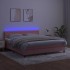 Cama box spring colchón y LED terciopelo rosa 180x200