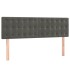 Cama box spring colchón y LED terciopelo gris oscuro 140x190