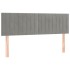 Cama box spring colchón y LED terciopelo gris claro 140x190