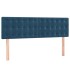 Cama box spring colchón y LED terciopelo azul oscuro 140x200