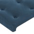 Cama box spring colchón y LED terciopelo azul oscuro 180x200