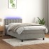Cama box spring colchón y LED terciopelo gris claro 90x200