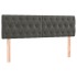 Cama box spring colchón y LED terciopelo gris oscuro 160x200