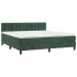 Cama box spring colchón y LED terciopelo verde oscuro