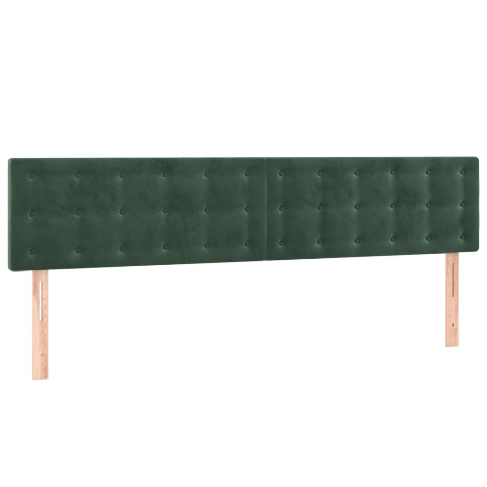 Cama box spring colchón y LED terciopelo verde oscuro