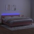 Cama box spring colchón y LED terciopelo rosa 200x200