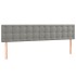Cama box spring colchón y LED terciopelo gris claro 200x200