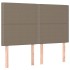 Cama box spring colchón y luces LED tela gris taupe 140x190