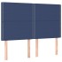 Cama box spring colchón y luces LED tela azul 140x200