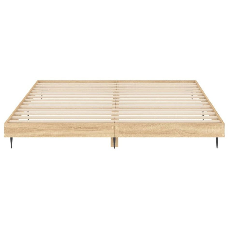 Estructura de cama madera de ingeniería roble Sonoma 200x200