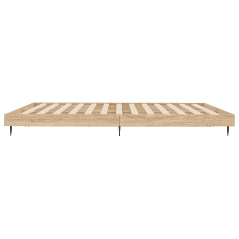 Estructura de cama madera de ingeniería roble Sonoma 200x200