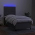Cama box spring colchón y luces LED tela gris oscuro 80x200