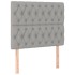 Cama box spring colchón y luces LED tela gris claro 100x200