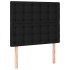 Cama box spring colchón y luces LED tela negro 100x200