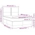 Cama box spring colchón luces LED tela marrón oscuro