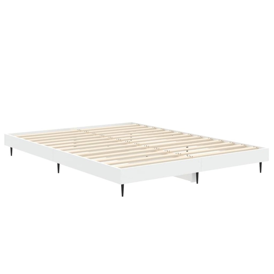 Estructura de cama madera de ingeniería blanca 140x190