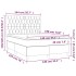 Cama box spring colchón y luces LED tela negro 140x190