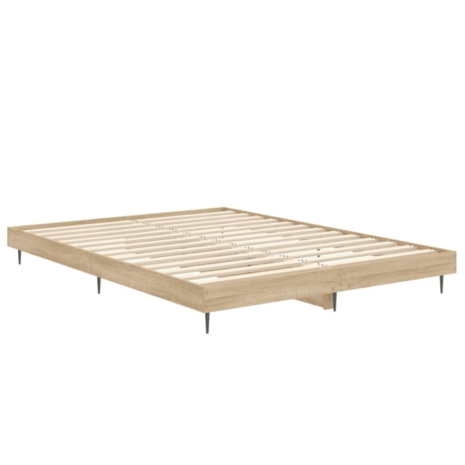 Estructura de cama madera de ingeniería roble Sonoma 140x190