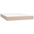 Cama box spring colchón LED cuero sintético capuchino