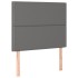 Cama box spring y colchón LED cuero sintético gris 80x200