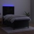 Cama box spring colchón y LED terciopelo negro 100x200