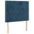 Cama box spring colchón y LED terciopelo azul oscuro 80x200