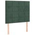 Cama box spring colchón y LED terciopelo verde oscuro 80x200