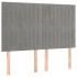 Cama box spring colchón y LED terciopelo gris claro 140x200