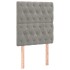Cama box spring colchón y LED terciopelo gris claro 100x200