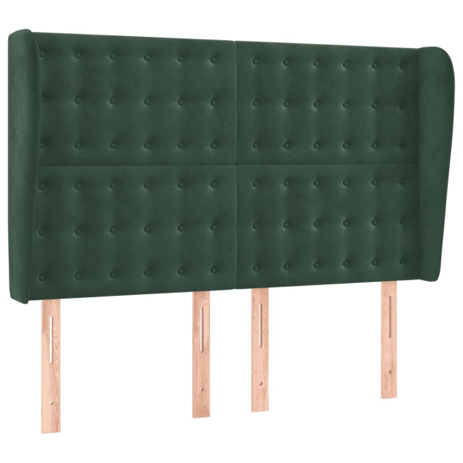 Cama box spring colchón y LED terciopelo verde oscuro