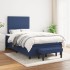 Cama box spring con colchón tela azul 120x200