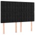 Cama box spring colchón y LED terciopelo negro 140x190