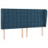 Cama box spring colchón y LED terciopelo azul oscuro 160x200