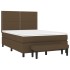 Cama box spring con colchón tela marrón oscuro 140x200
