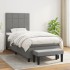 Cama box spring con colchón tela gris oscuro 100x200
