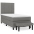 Cama box spring con colchón tela gris oscuro 100x200