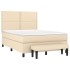 Cama box spring con colchón tela color crema 140x200