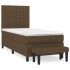 Cama box spring con colchón tela marrón oscuro 100x200