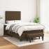 Cama box spring con colchón tela marrón oscuro 120x200