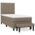 Cama box spring con colchón tela gris taupe 90x200