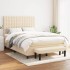 Cama box spring con colchón tela color crema 140x200
