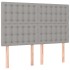 Cama box spring con colchón tela gris claro 140x200