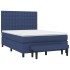 Cama box spring con colchón tela azul 140x190