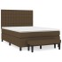 Cama box spring con colchón tela marrón oscuro 140x200