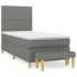 Cama box spring con colchón tela gris oscuro 100x200