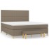 Cama box spring con colchón tela gris taupe 160x200