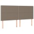 Cama box spring con colchón tela gris taupe 160x200