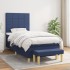 Cama box spring con colchón tela azul 100x200
